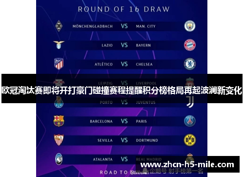 欧冠淘汰赛即将开打豪门碰撞赛程提醒积分榜格局再起波澜新变化 欧冠淘汰赛即将开打豪门碰撞赛程提醒积分榜格局再起波澜新变化