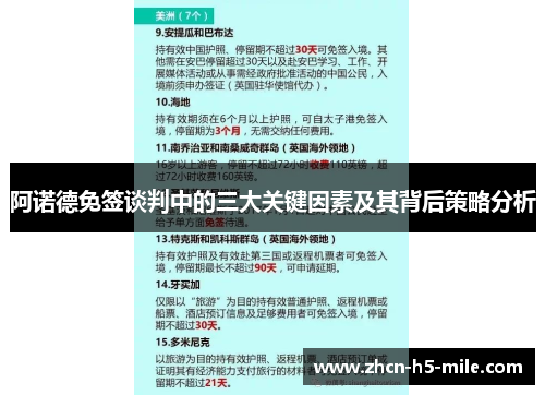 阿诺德免签谈判中的三大关键因素及其背后策略分析
